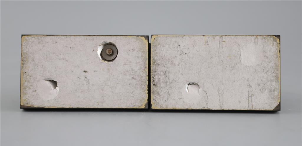 Max le Verrier. A pair of Art Deco patinated bronze bookends, height 6.75in.